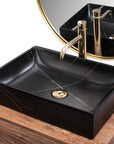 Umywalka nablatowa REA Inga Black Marble Mat