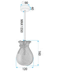 Lampa Sufitowa Wisząca Lhj107-1cp Jasne Różowe Złoto 19