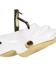 Umywalka REA Sea Infinity Gold/White + Korek