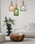Lampa Sufitowa Wisząca Szklana APP459-1CP Zielona