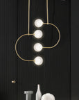 Lampa Wisząca Szklane Kule APP639-4CP Złota