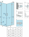 Kabina Prysznicowa REA Hugo Double 90x100 Miedź Szczotkowana 4