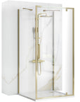 Kabina Prysznicowa Przyścienna Rea Rapid Swing Złota 100x90