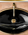Umywalka nablatowa Rea Meryl Black / Gold