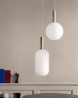 Lampa Wisząca Tuba Szklana Mleczna APP667-1CP Złota