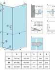 Kabina Prysznicowa REA Hugo 100x80 Złota Szczotkowana