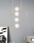 Lampa Wisząca Szklane Kule APP639-4CP Złota
