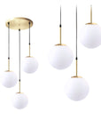 Lampa Wisząca Szklana Kula Mleczna APP656-3CPR Złota