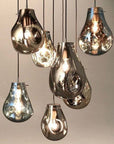 Lampa Sufitowa Wisząca Szklana APP327-1CP NIEBIESKA