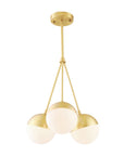 Lampa Wisząca Szklana Kula Mleczna APP688-3CP Złota