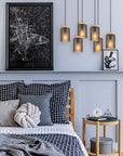 Lampa Sufitowa Wisząca APP1813-6CP Frosted Grey 6
