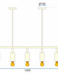 LAMPA WISZĄCA NOWOCZESNA METAL LOFT APP612-5C Złota