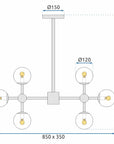 Lampa wisząca sufitowa 8 kule APP269-8C