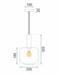 Lampa Sufitowa Wisząca Szklana APP462-1CP Zielona