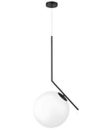 Lampa Sufitowa Wisząca Szklana Kula G107-1W Czarna Biała 11