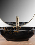 Umywalka nablatowa REA Pamela Black Marble Shiny 3