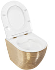 Misa WC podwieszana Carlo Flat złota szczotkowana