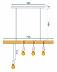 LAMPA SUFITOWA WISZĄCA BOHO LINE APP974-4CP