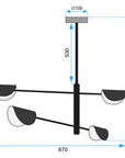 LAMPA SUFITOWA WISZĄCA APP1260-4CP BLACK