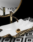 Umywalka REA Sea Infinity Gold/White + Korek