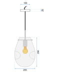 Lampa Sufitowa Wisząca Szklana APP329-1CP SREBRNA