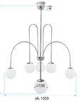 Lampa Sufitowa Wisząca Złota APP1584-6CP 8