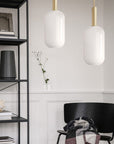 Lampa Wisząca Tuba Szklana Mleczna APP667-1CP Złota