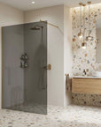 Kabina prysznicowa Walk-In Rea Flexi Grey / Brush Gold 140 3