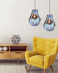 Lampa Sufitowa Wisząca Szklana APP327-1CP NIEBIESKA