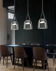 Lampa Wisząca Szklana APP617-1CP Szara