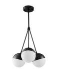 Lampa Wisząca Szklana Kula Mleczna APP687-3CP Czarna