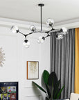 Lampa Wisząca Szklane Kule 7 Ramion APP505-7C Czarna