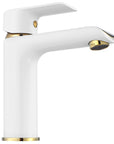 Bateria Umywalkowa REA BLOOM Biało Złota White Gold Niska