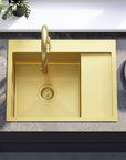 Zlewozmywak stalowy REA Fin Złoty szczotkowany Bez baterii kuchennej 3