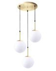 Lampa Wisząca Szklana Kula Mleczna APP656-3CPR Złota