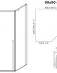 Kabina Prysznicowa Rea Diamond 90x90 Złota Szczotkowana Bez brodzika 9
