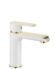 Bateria Umywalkowa REA BLOOM Biało Złota White Gold Niska