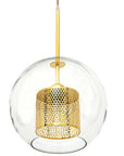Lampa wisząca szklana loft APP556-1CP 30cm ZŁOTa