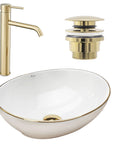 Zestaw Sofia gold edge + bateria wysoka Lungo gold + korek uniwersalny złoty