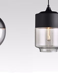 Lampa sufitowa wisząca szklana Zenit B Czarna 9