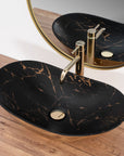 Umywalka nablatowa REA Royal In Black Marble Gold