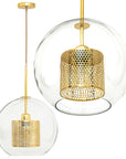 Lampa wisząca szklana loft APP556-1CP 30cm ZŁOTa