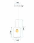 Lampa Sufitowa Wisząca Szklana APP458-1CP Pomarańczowa 8