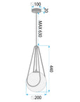 Lampa Sufitowa Wisząca APP1792-1CP 20cm Czarna 7