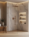 Kabina prysznicowa Walk-In Rea Flexi Transparent / Brush Copper 110 4