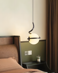 Lampa Wisząca Szklana Kula Spirala APP1732-1CP Czarna 5