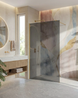 Kabina prysznicowa Walk-In Rea Flexi Grey / Brush Gold 130 10