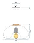Lampa Sufitowa Wisząca Szklana Lustrzana APP322-1CP SREBRNA