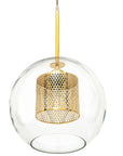 Lampa wisząca szklana loft APP554-1CP 20cm Złota