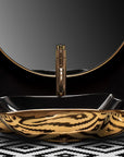 Umywalka REA Sea Infinity Gold/Black + Korek